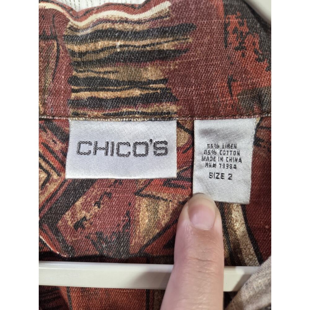 Chico's Pattern Button Down Jacket With Colorful … - image 2